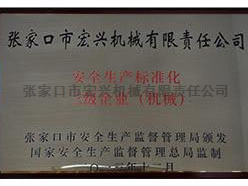 安全生產(chǎn)標(biāo)準(zhǔn)化企業(yè)（機械）
